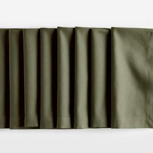 Aspen Burnt Green Organic Cotton Napkins, Set of 8