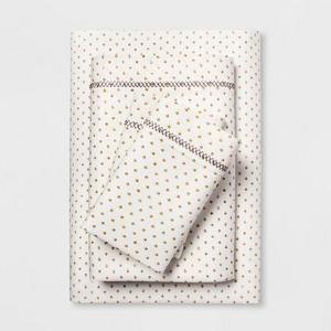 Cotton Percale Print Sheet Set (Queen) Gold - Opalhouse™