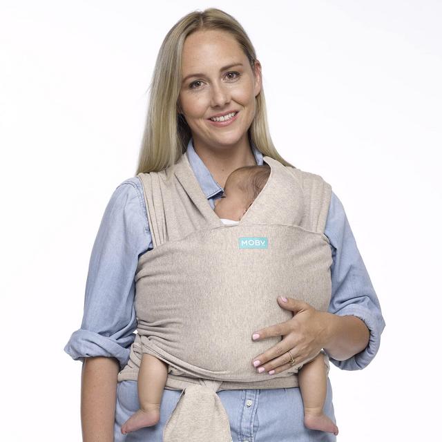 Moby Wrap Baby Carrier | Evolution | Baby Wrap Carrier for Newborns Infants | #1 Baby Wrap | Baby Gift | Keeps Baby Safe Secure | Adjustable for All Body Types | Perfect for Mom Dad | Almond