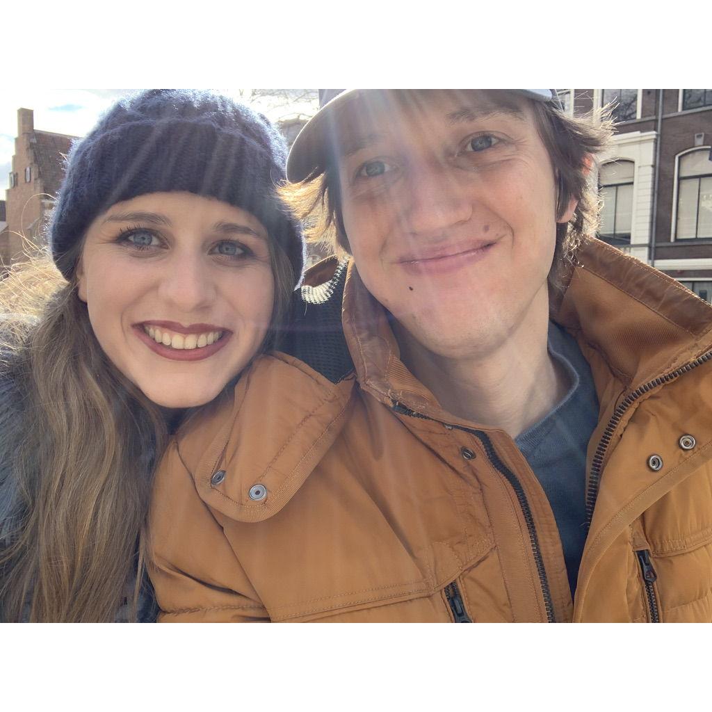 After two years of long distance, Nicole moved to the Netherlands and they settled into an apartment in Utrecht in 2021. Note Hjalmar's Covid hair.
