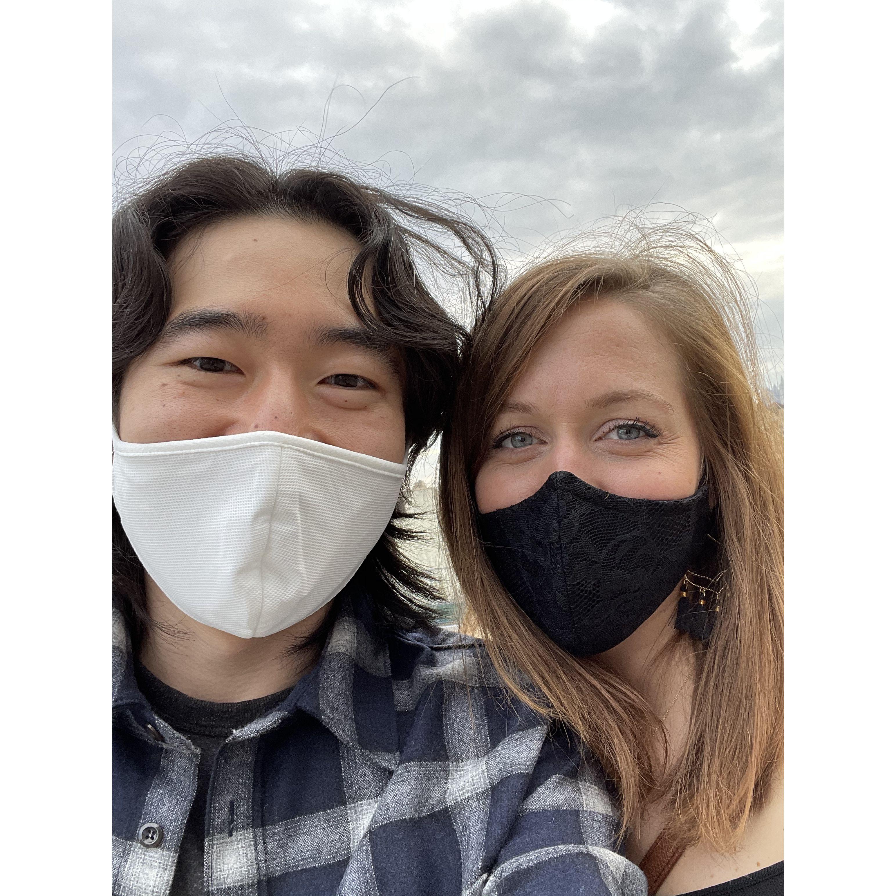 Our very first photo during NYC Covid in 2020