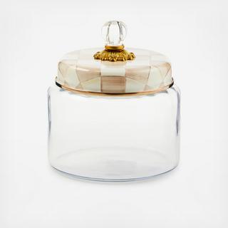 Mocha Check Enamel Kitchen Canister