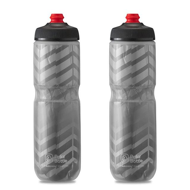 Polar Bottle Breakaway Insulated Bike Water Bottle 2-Pack - BPA Free, Cycling & Sports Squeeze Bottle (Bolt Charcoal 24oz)