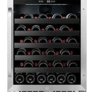 46-Bottle Wine Cooler Fridge Built-In or Freestanding Stainless Steel Trim French Door
