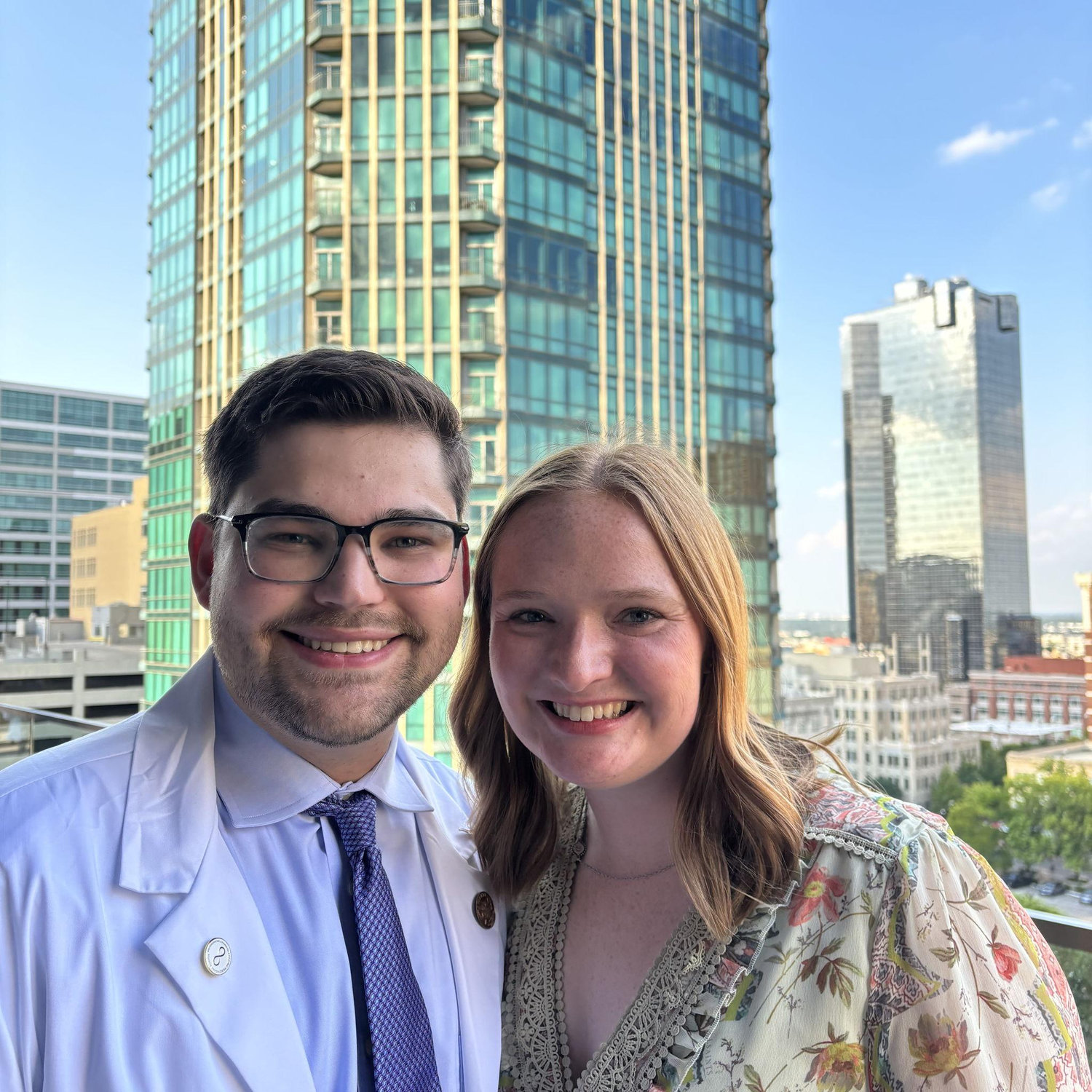 Drew's white coat