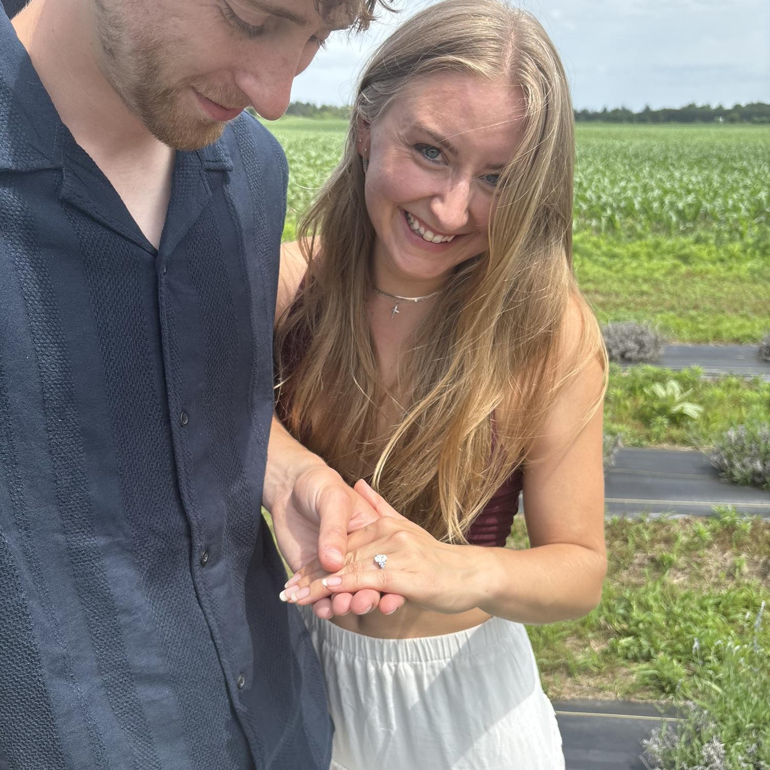 Engagement!!!! At the lavender field in Chippewa Falls