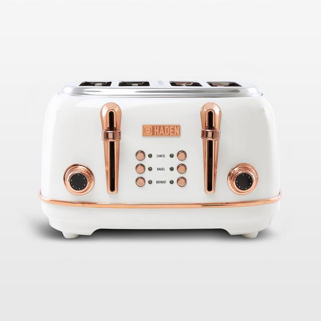 HADEN Heritage Ivory and Copper 4-Slice Toaster