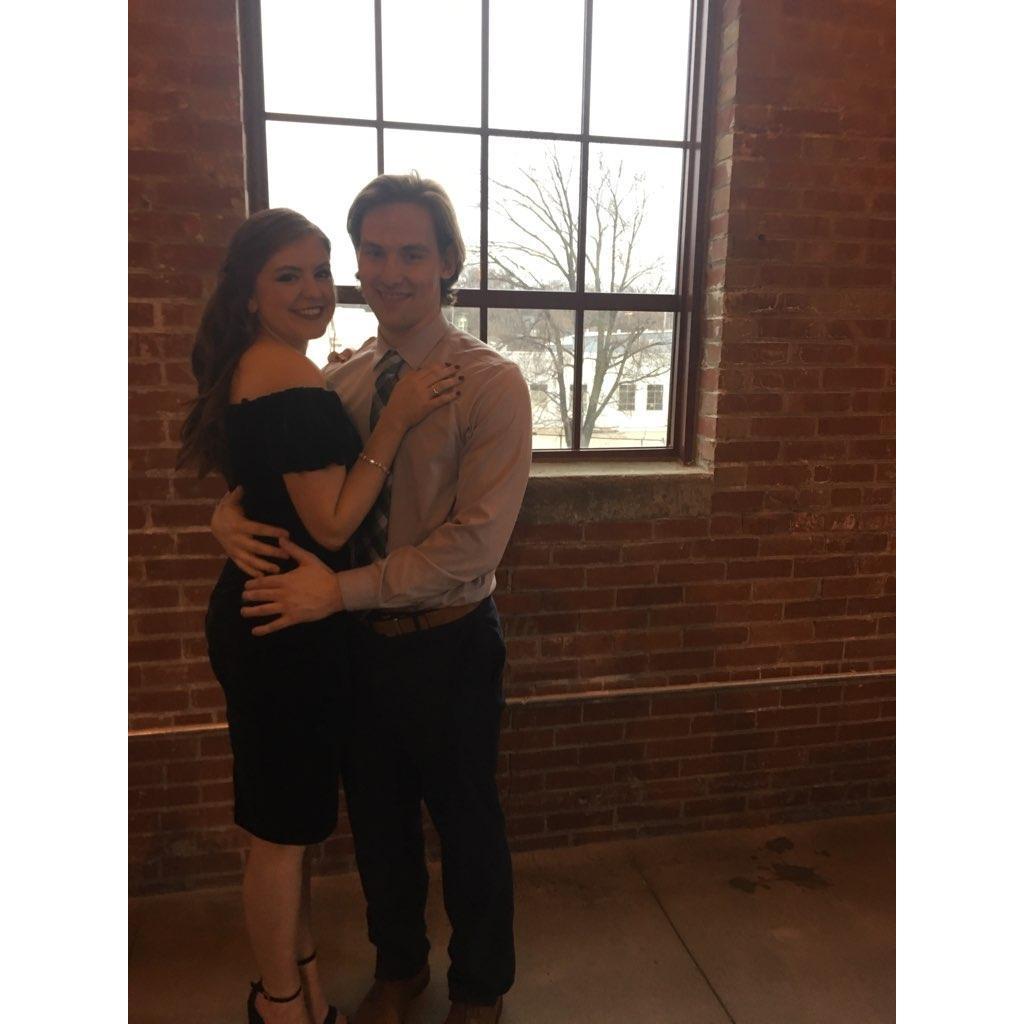 The only picture of us before I got him to cut his hair.