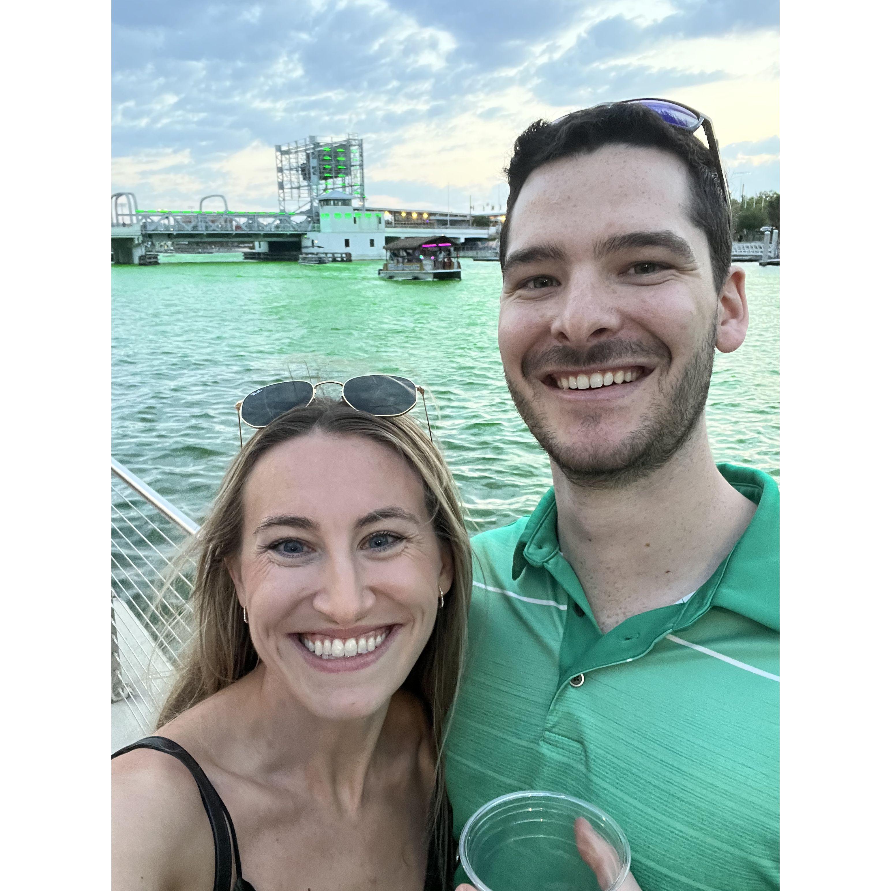 MARCH 17, 2023 - Enjoying St. Patricks Day festivities in Downtown Tampa