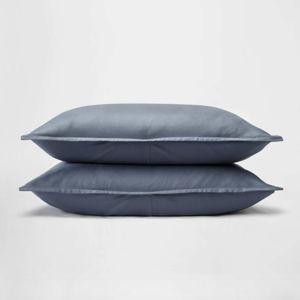 Egyptian Cotton Sham Set - King - Silk & Snow (Tempest blue)