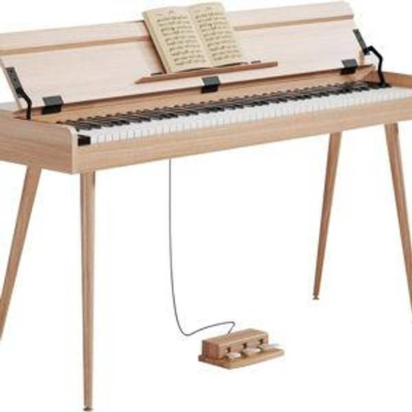 Digital Piano 88 Key Weighted Keyboard,Full-Size Desk Progressive Hammer-Action Electric Piano For Beginners, With Sheet Music Stand, Pedal,Power Adapter, Headphone Mode, Usb-Mid (Maple)