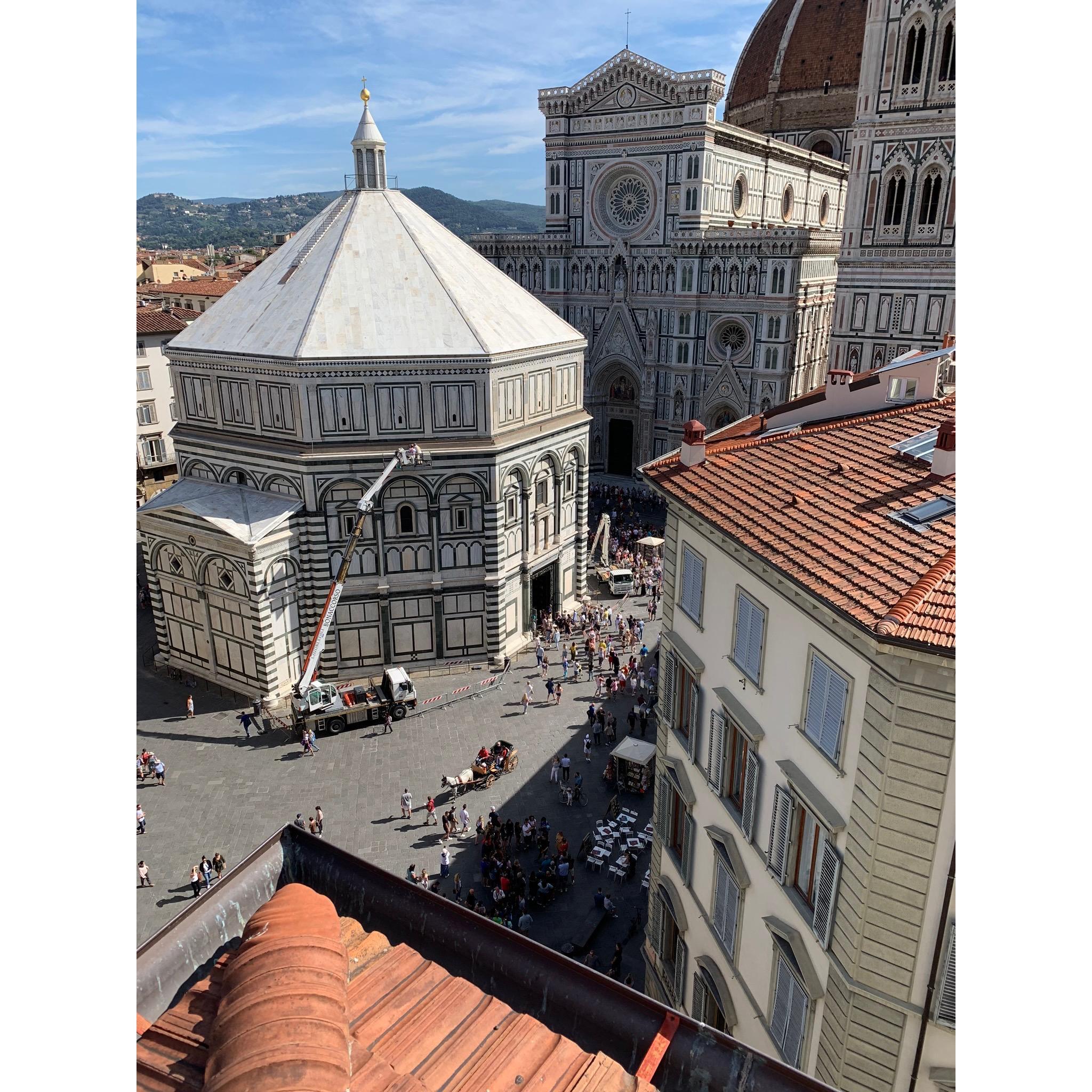 The view from our elegant Florence apartment