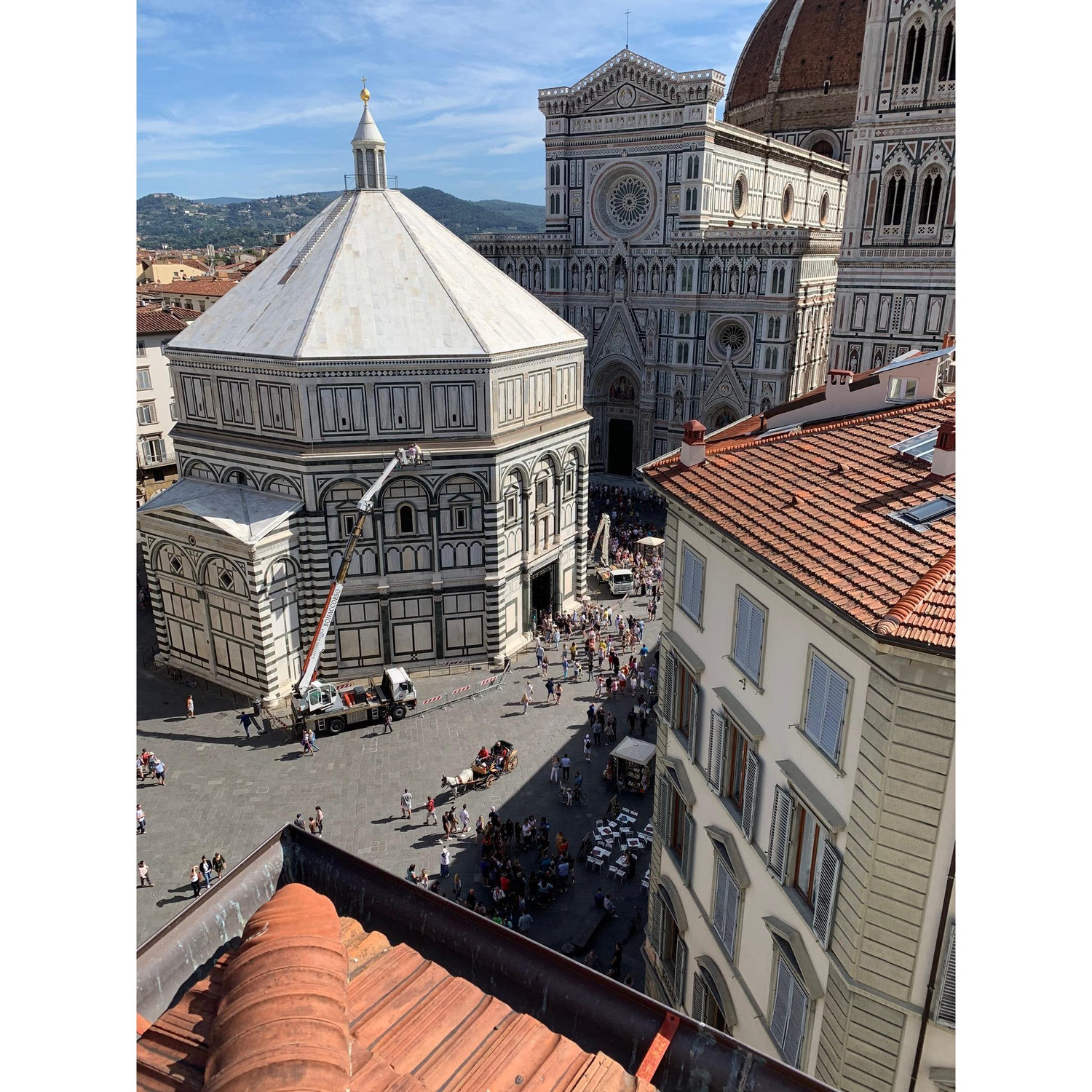 The view from our elegant Florence apartment