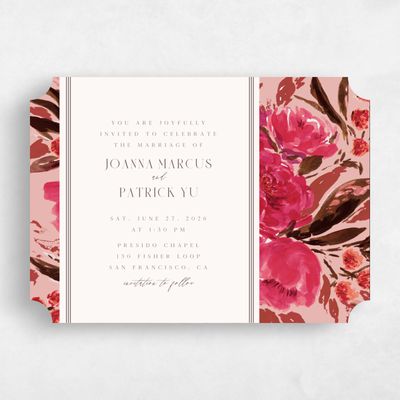 Orange Ticket Wedding Invitation - Waverly Landscape