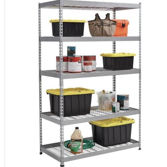 HDXGray 5-Tier Plastic Garage Storage Shelving Unit (36 in. W x 72 in. H x 24 in. D)