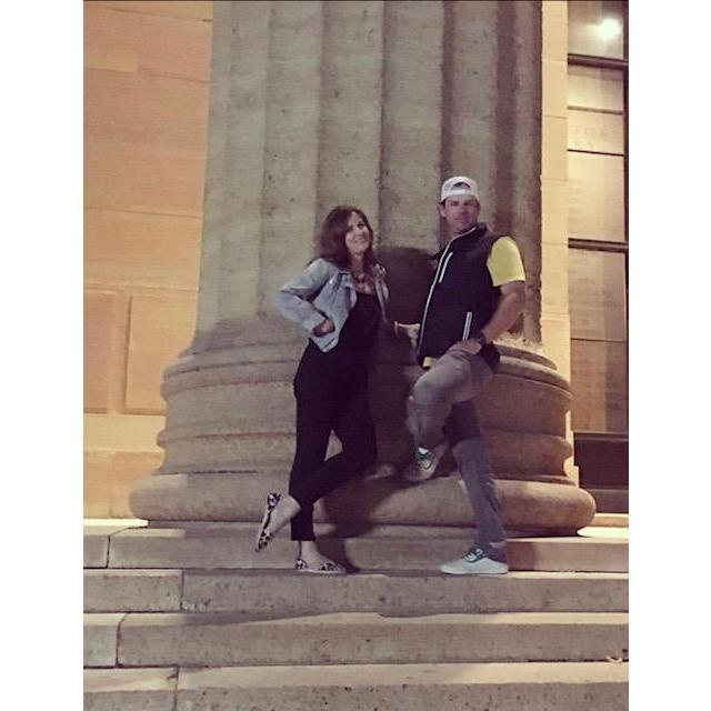 On the stairs at the Philadelphia Art Museum