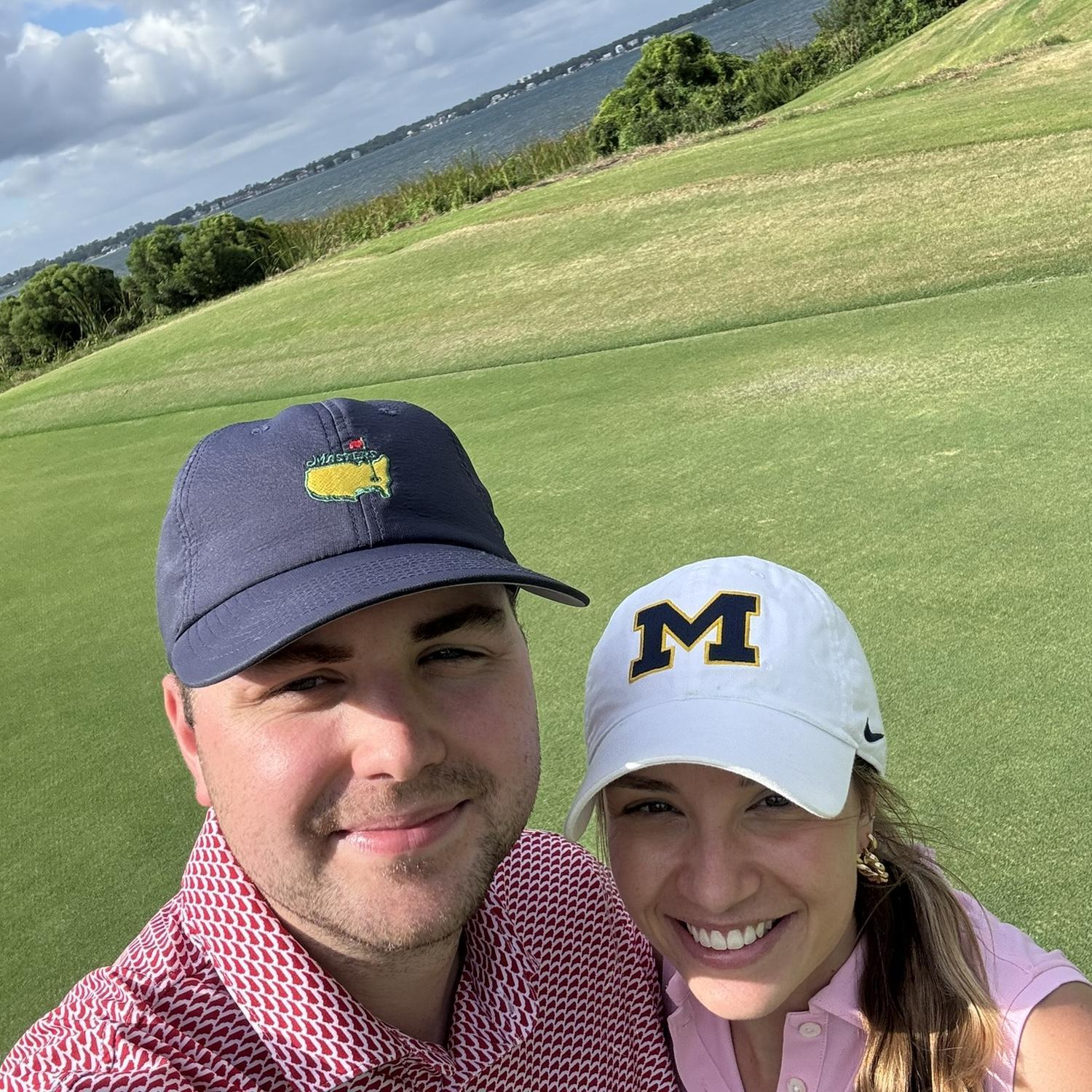 Golfing at Crystal Coast pre engagement. Now it’s our wedding venue, August 2025