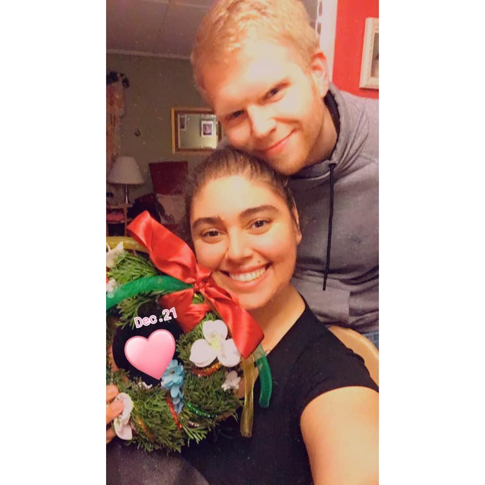We made wreaths together for Yule one year and snapped this pic.