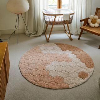 Planet Bee Honeycomb Round Rug
