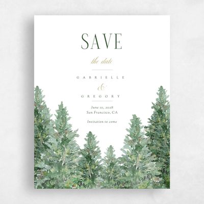 White Wedding Save the Date - Balsam Portrait