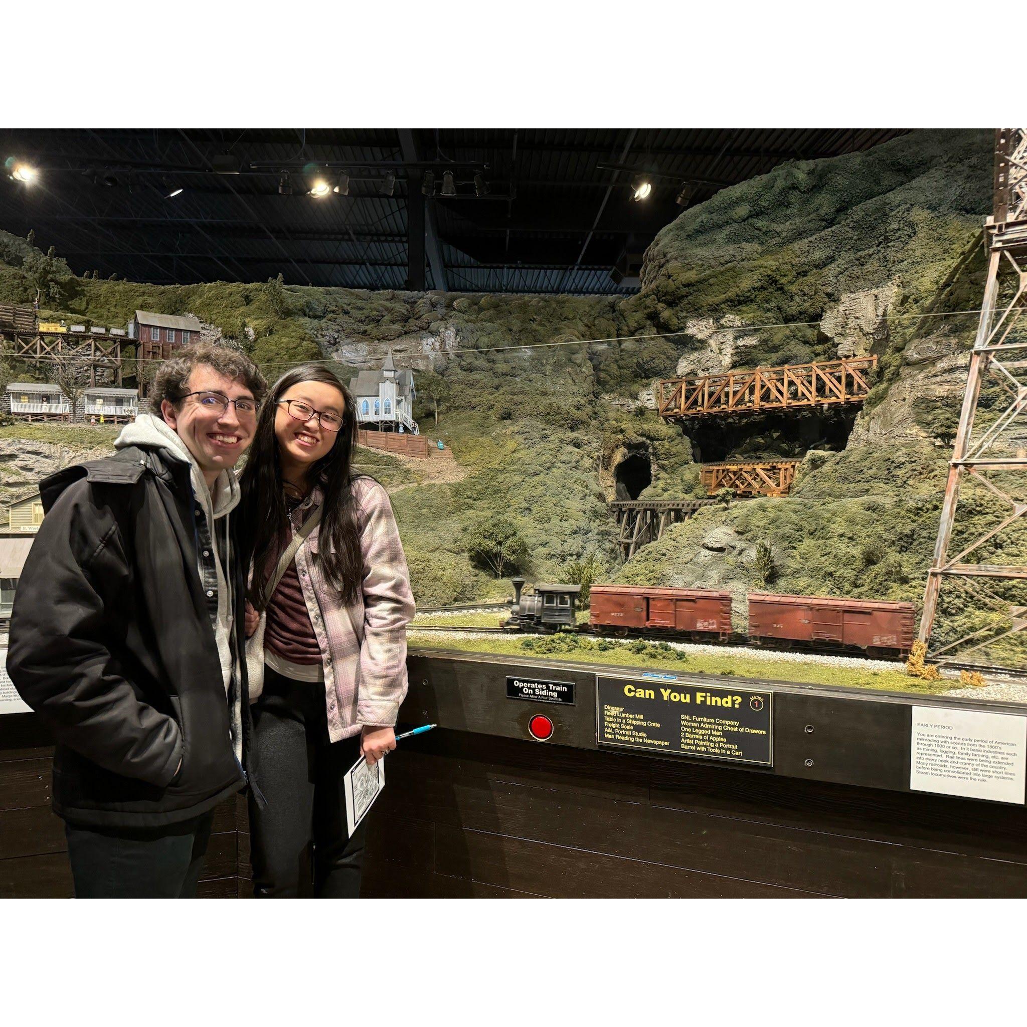 December 17, 2023 - To celebrate Josie's birthday, the two of them and Josie's parents went to a model train museum!