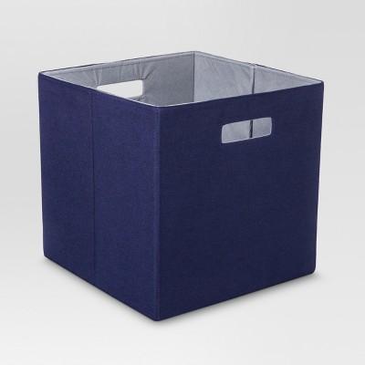 Fabric Cube Storage Bin Navy 13&#34; - Threshold&#8482;