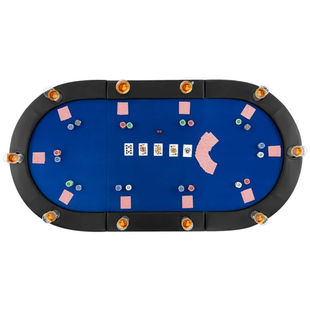 Costway 82" x 42" 10-Player Foldable Padded Poker Table Top w/ Carrying Bag Cup Holders