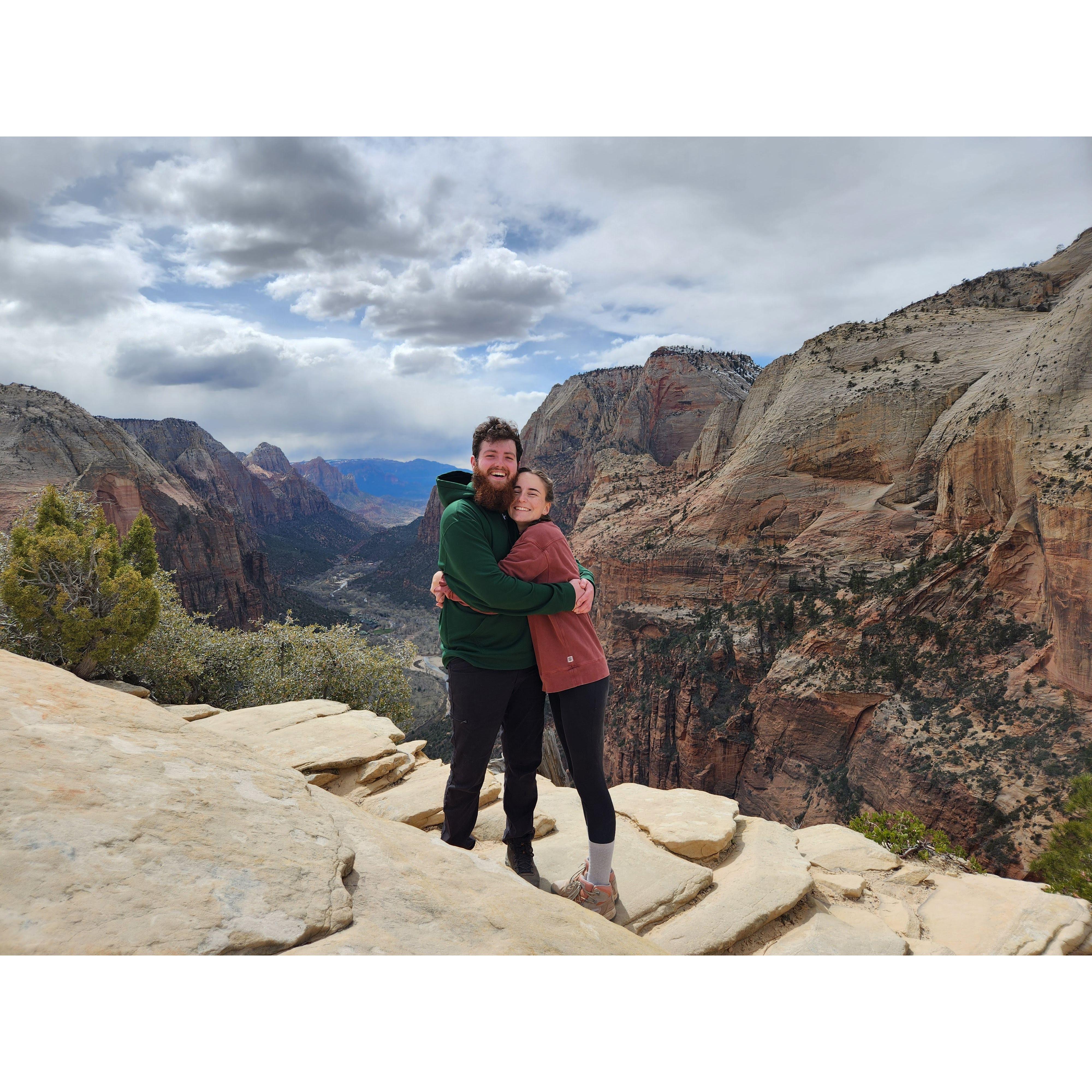 3/14/24. We hiked Angels Landing in Zion National Park!