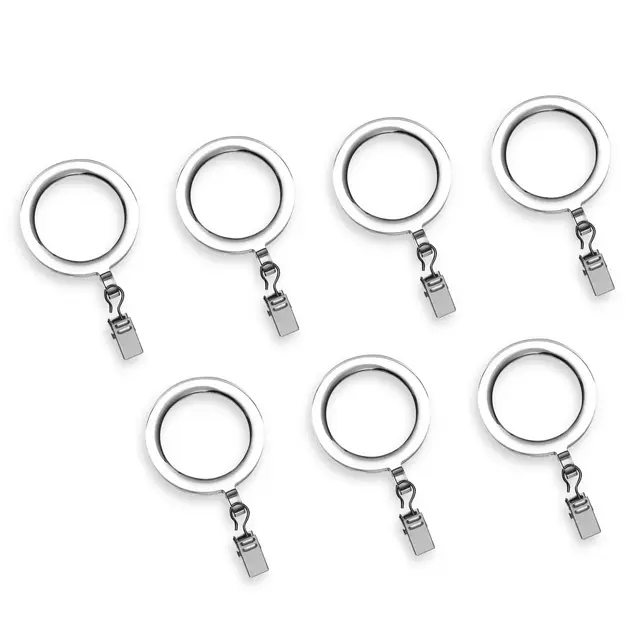 Cambria® Acrylic Flat Clip Rings in Brushed Nickel (Set of 7)