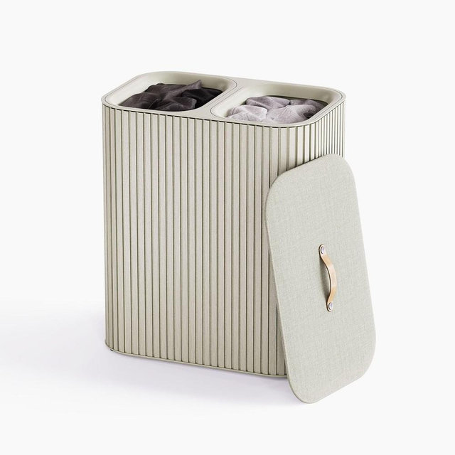 Joseph Joseph Tota Luxe 90-liter Bamboo Laundry Separation Basket, Ecru