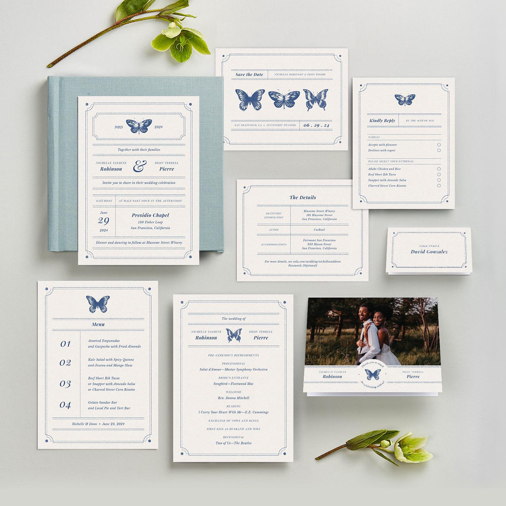 Chetumal Classic | Dusty Cobalt | Zola Wedding Invitations