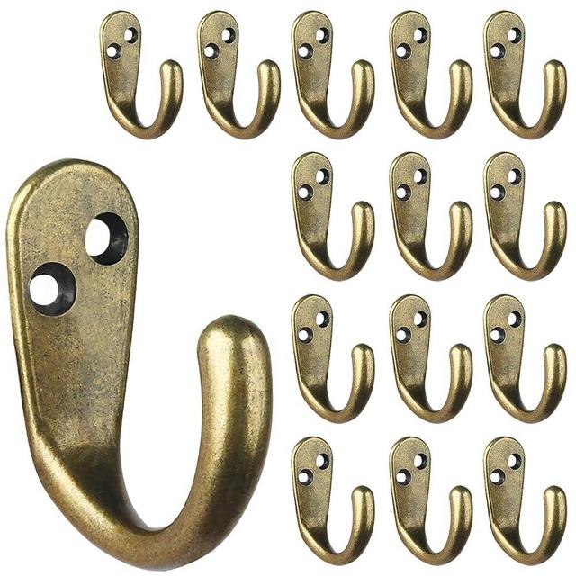  IBosins 12 Pack Silver Coat Hooks Wall Mounted with 24 Screws  Retro Double Hooks Utility Silver Hooks for Coat, Scarf, Bag, Towel, Key,  Cap, Cup, Hat : Home & Kitchen