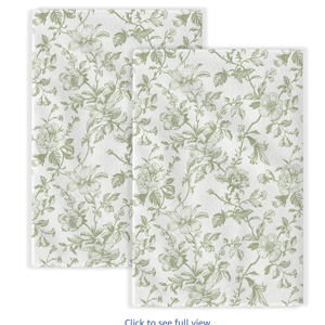 Sage Green Floral Kitchen Towels Light Green Flower Chinoiserie Dish Towels, 16x24 Inch Seasonal Spring Summer Toile Decoration Absorbent Hand Towels for Home Kitchen Dinner Drying Set of 2