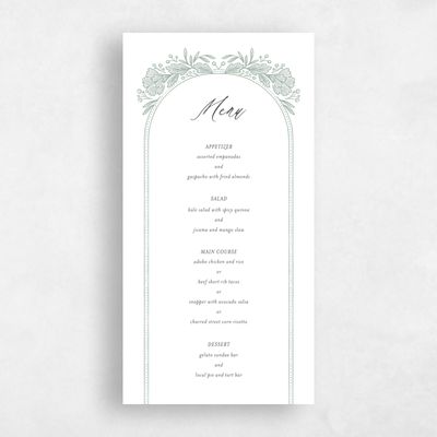 Sage, Green Wedding Menu - Willowbrook
