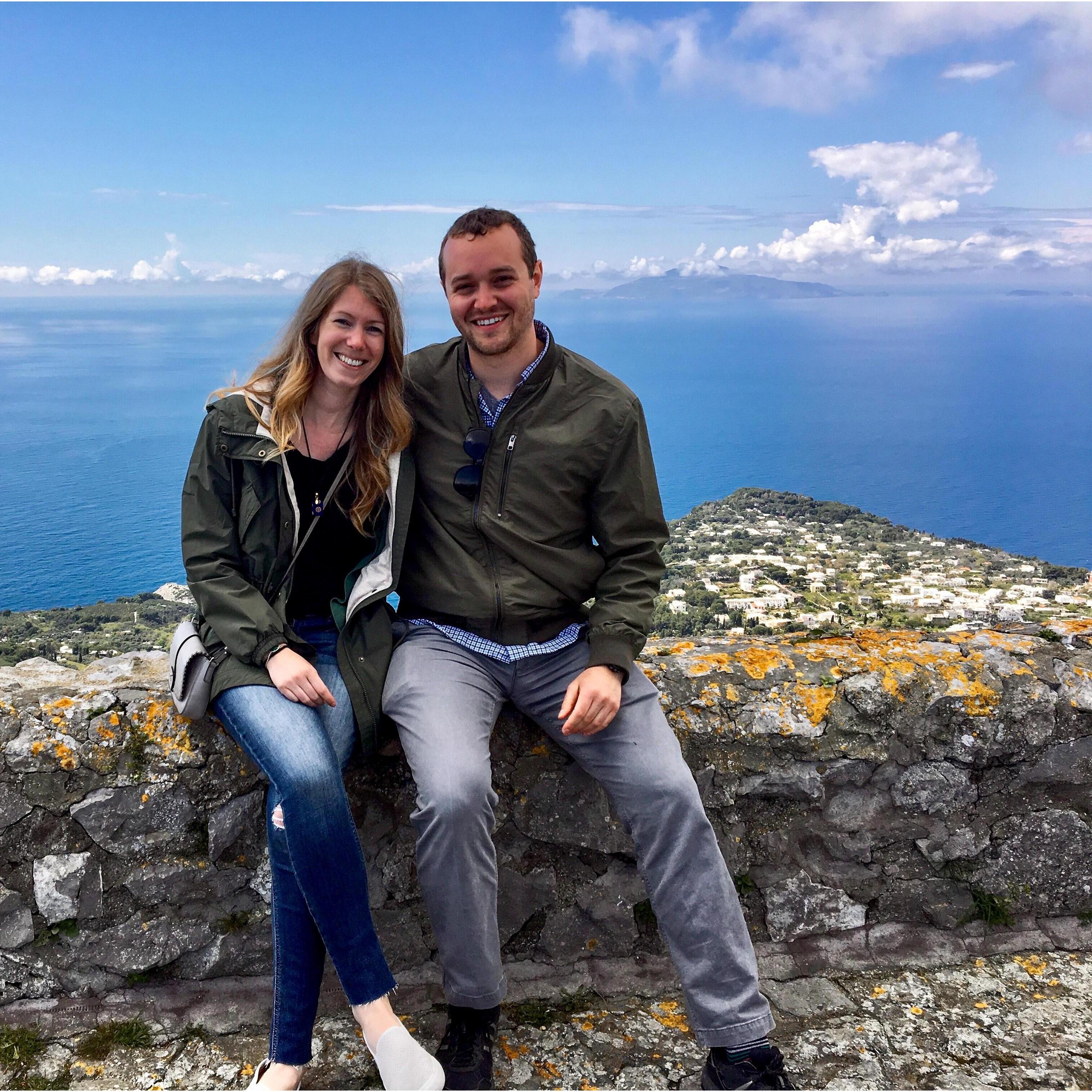 At the top of the mountain in Capri when we took a trip to the Amalfi Coast in 2019.