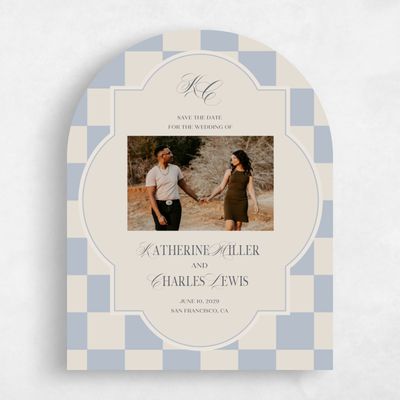 Blue Arch Wedding Save the Date - Sarlat Photo