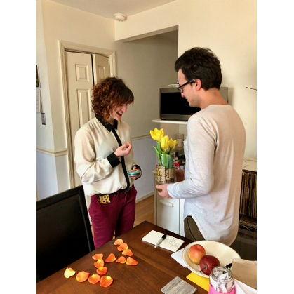 Our first Valentine's Day, 2020, right after Asher's second car-totaling in one month.