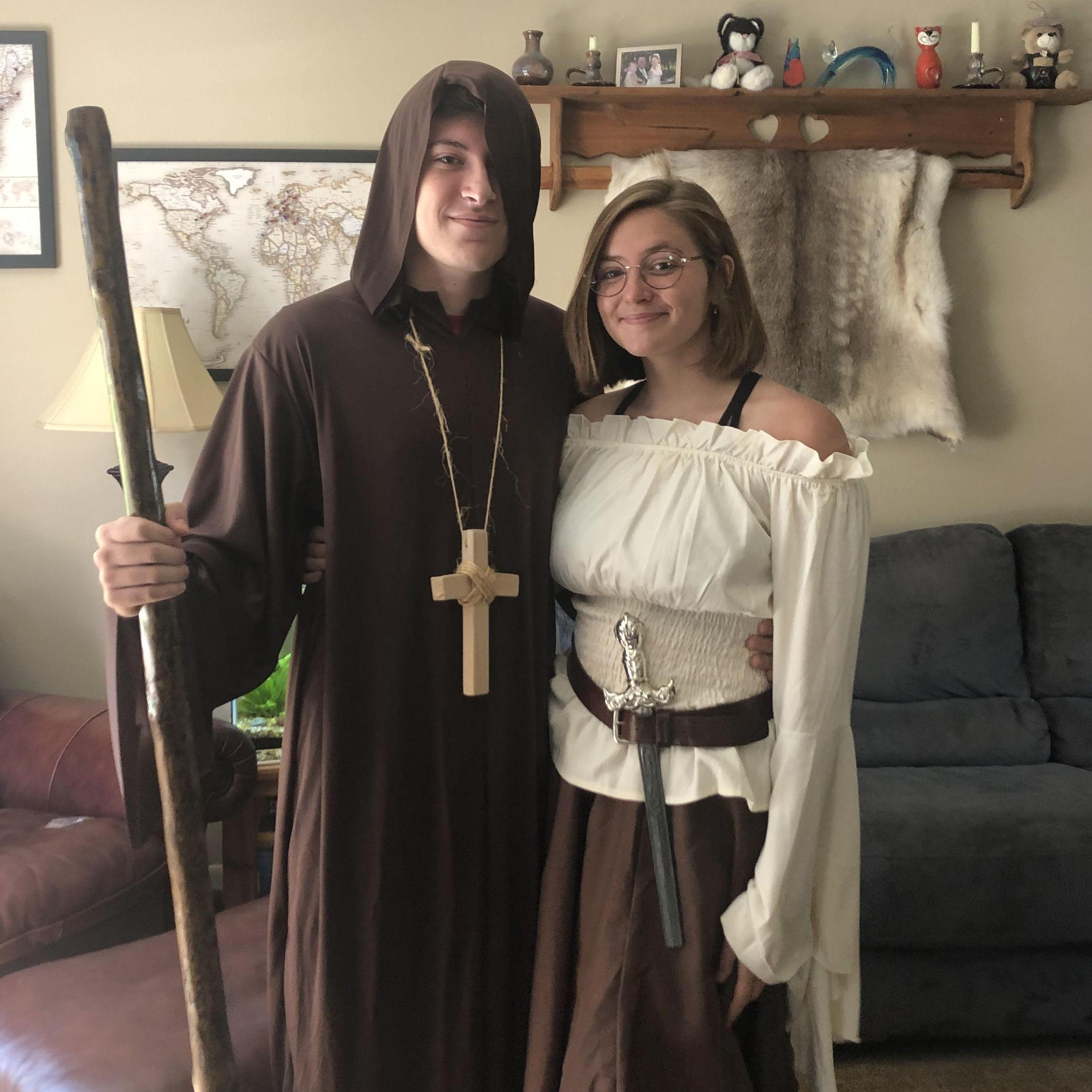 Alex and Caitlyn's first Ren Fest in 2020! Although guests are not advised to wear costumes like the ones seen here, carrying a staff or wearing a cloak with your suit would be the perfect choice!