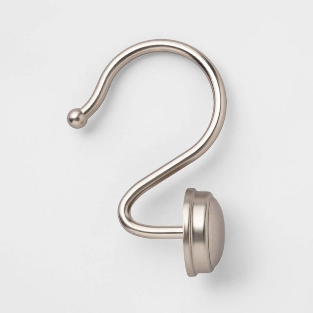 Rust Proof Button Shower Hook Nickel - Threshold™