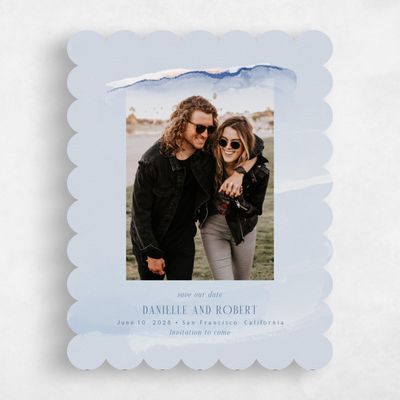 Blue Scalloped Wedding Save the Date - Balla Photo