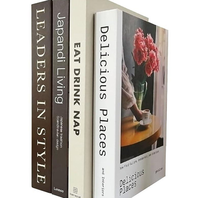 MINI ZOZI Faux Books For Decoration Fake Book Decor Decorative Books For Home Decor Bookshelf Preppy Book Home Decor Set Coffee Table Decorations For Living Room White Cover Fashion Decorative Stacked