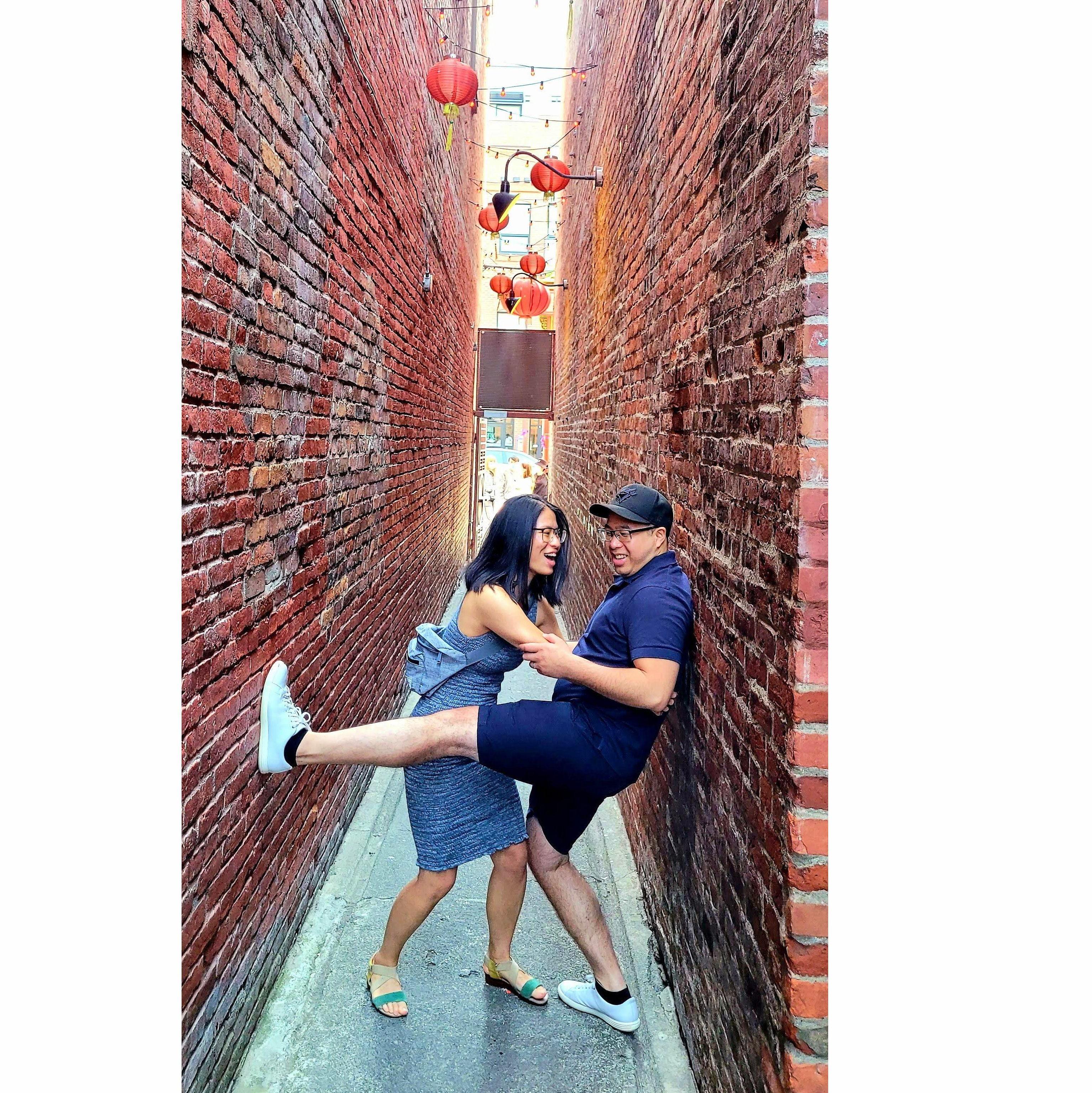 Just fooling around and in the moment of trying to figure out cute couple poses