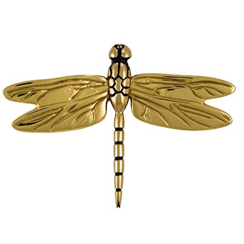 Dragonfly in Flight Door Knocker - Brass (Premium Size)