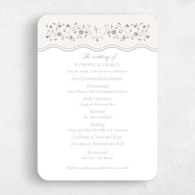 Beige Rounded Wedding Program - Siofra