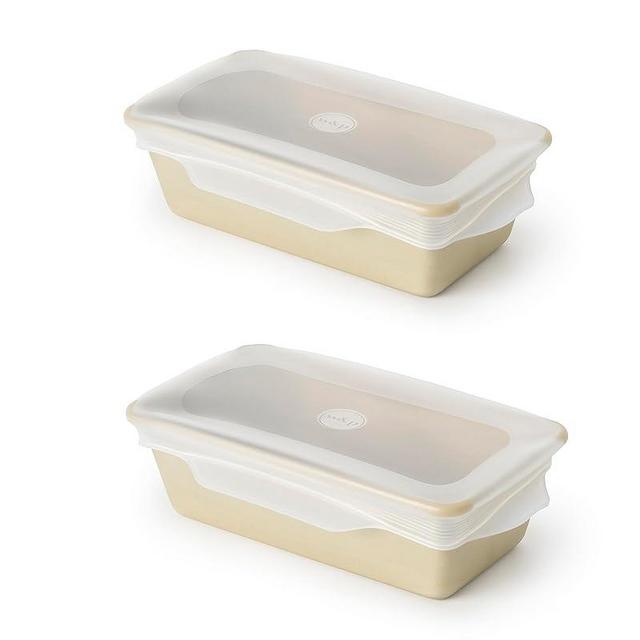 W&P Reusable Silicone Stretch Lid, Loaf (5 x 9) Set of 2, Dishwasher Safe, Freezer Safe, LFGB/Premium Materials, Microwave Safe, Clear