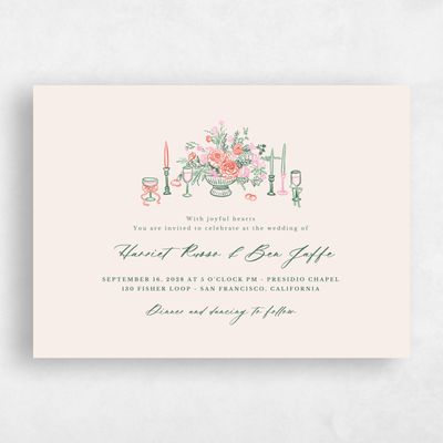 Hunter, Green Wedding Invitation - Josette Bloom