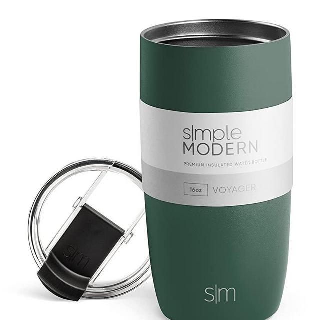 Simple Modern Travel Coffee Mug Tumbler with Flip Lid | Reusable Insulated Stainless Steel Cold Brew Iced Coffee Cup Thermos | Gifts for Women Men Him Her | Voyager Collection | 16oz | Forest