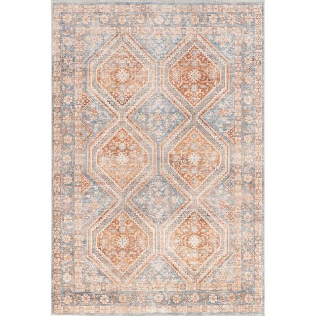 nuLOOM Dia Persian Transitional Machine Washable Area Rug Rust 5' x 7' 5"