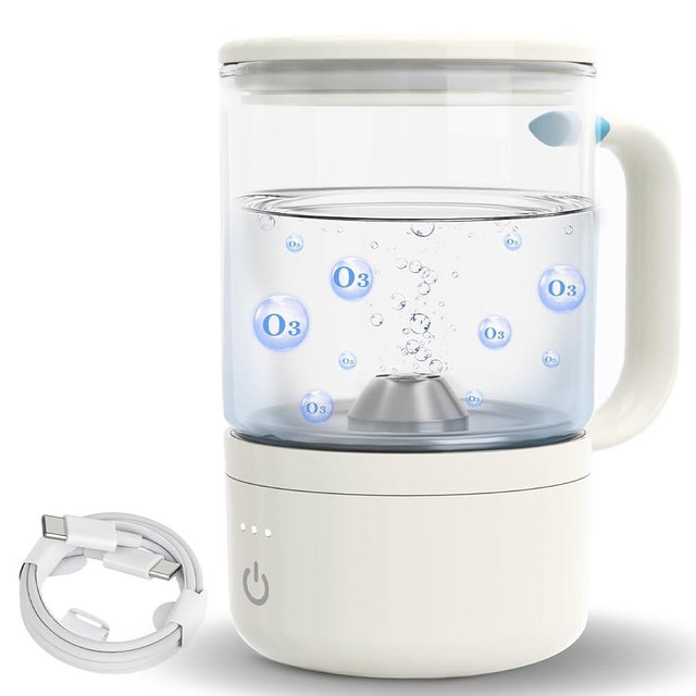 Water Cup O3Generator Fresh Oxygen Mouthwash Cup Hydrogen Water Generator,Brushing Teeth Glass Cup Water Machine Multi-Purpose Portable Rechargeable Ozone Water Purification Cup Ozone Water (S12)