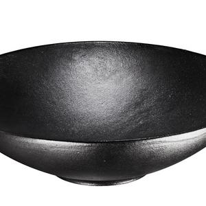 Bruntmor, Pre-Seasoned Cast Iron Wok, Black, 14-inch w/ Large Loop Handles & Flat Base